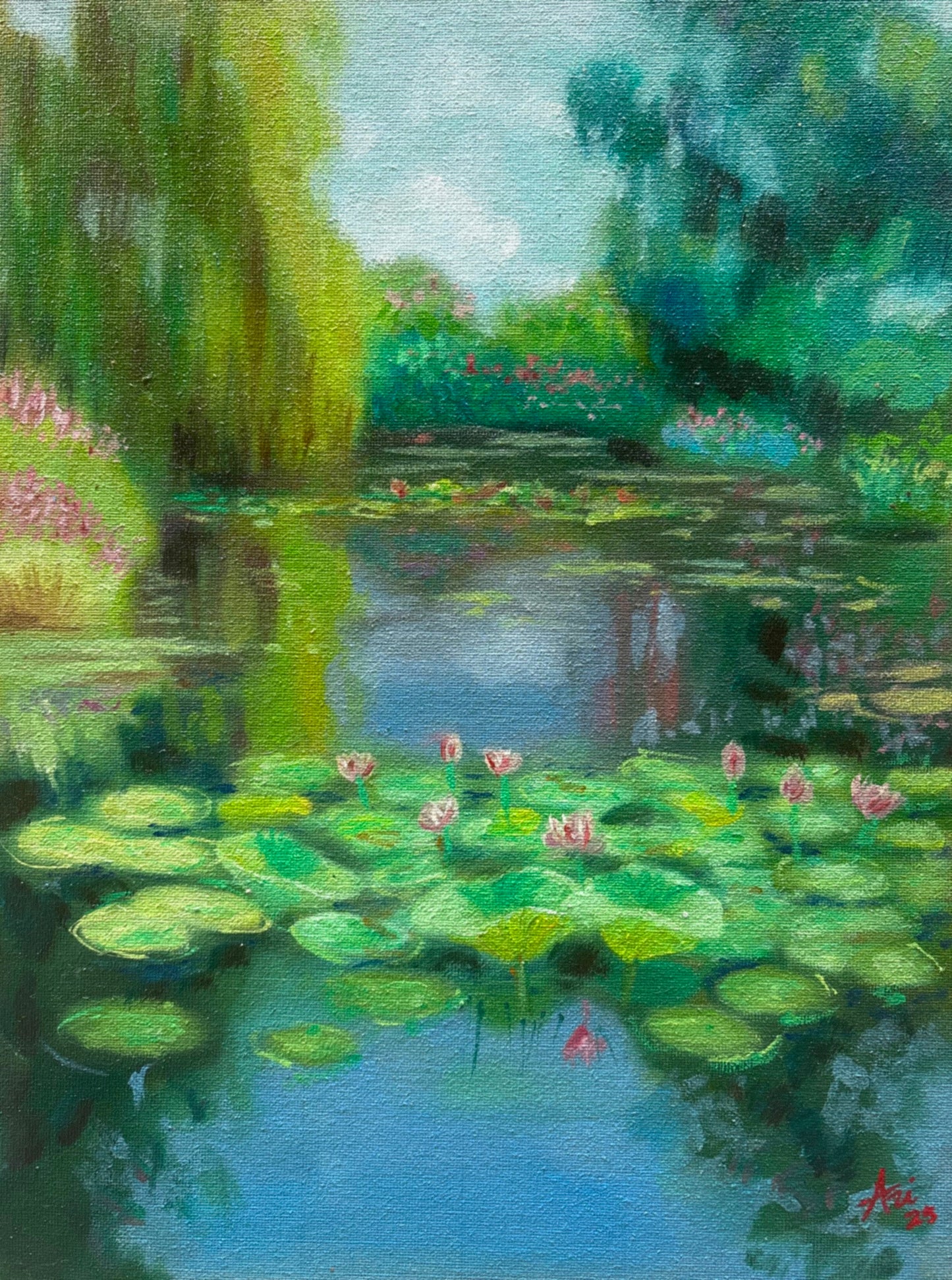 ‘Water Lillies’ — Wooden Framed Fine Art Print