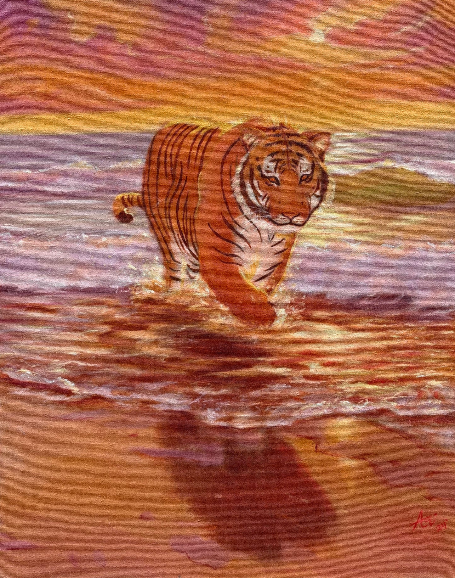 “Tiger by Shore” Museum-Quality Fine Art Print
